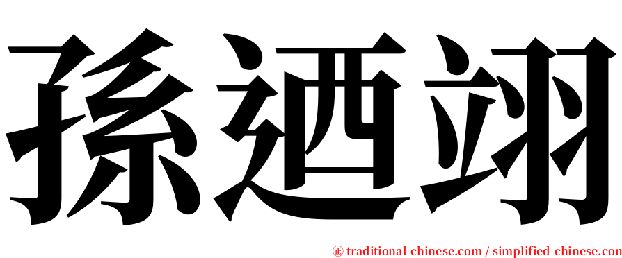 孫迺翊 serif font