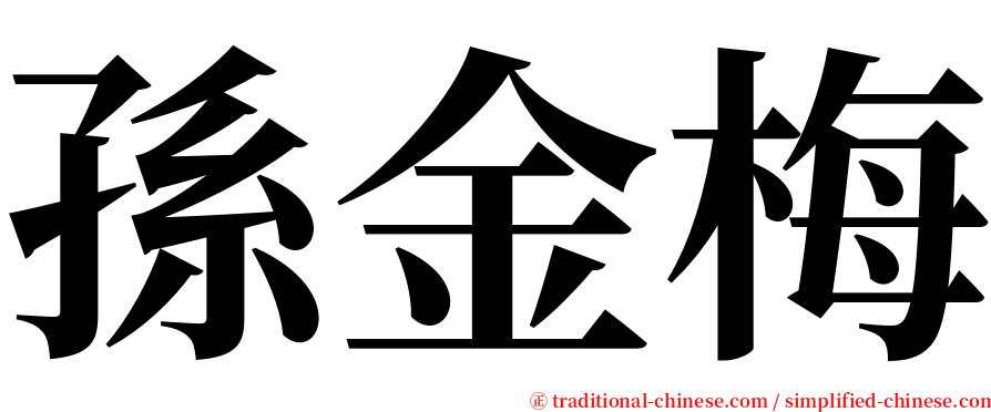 孫金梅 serif font