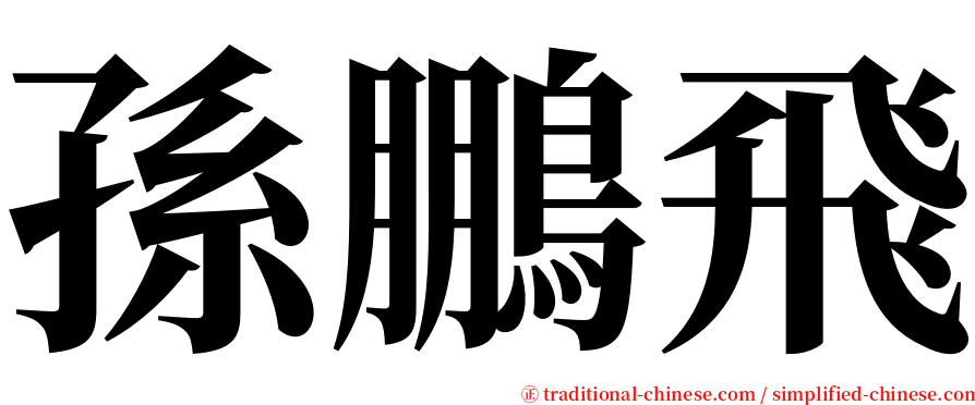 孫鵬飛 serif font