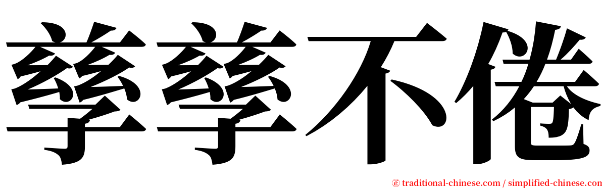 孳孳不倦 serif font