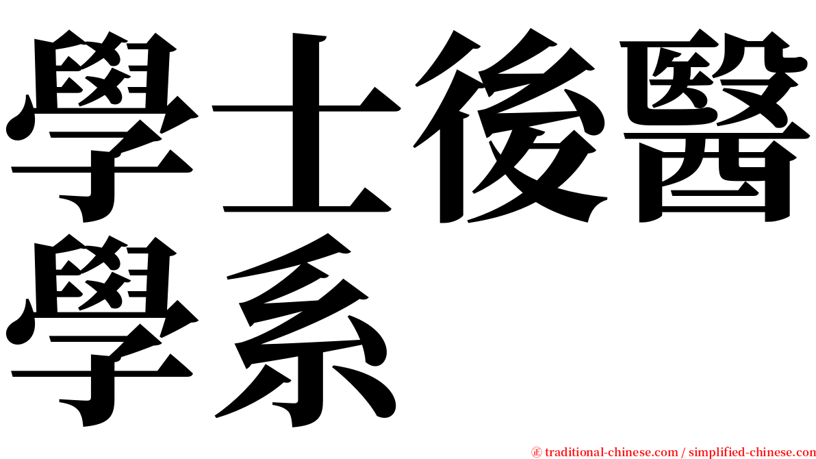 學士後醫學系 serif font