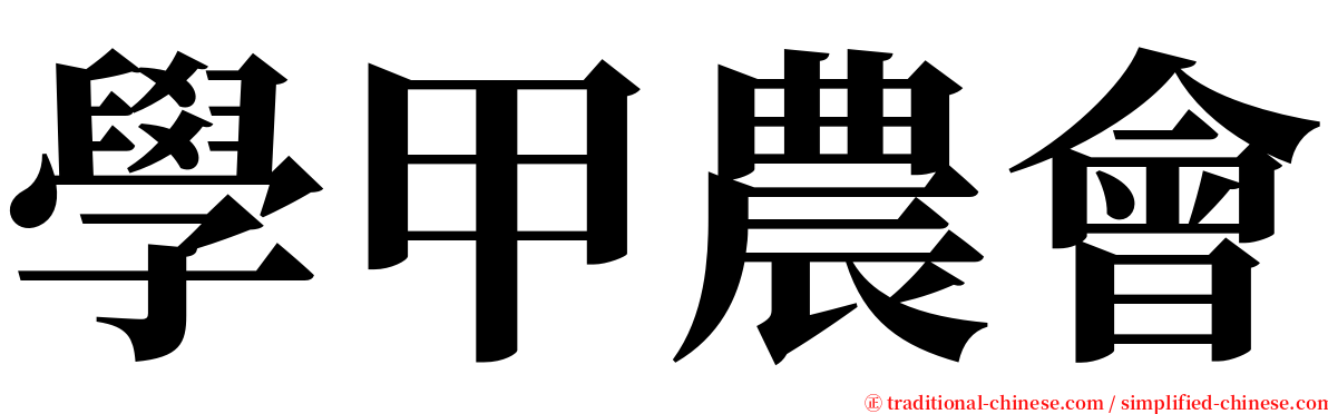 學甲農會 serif font