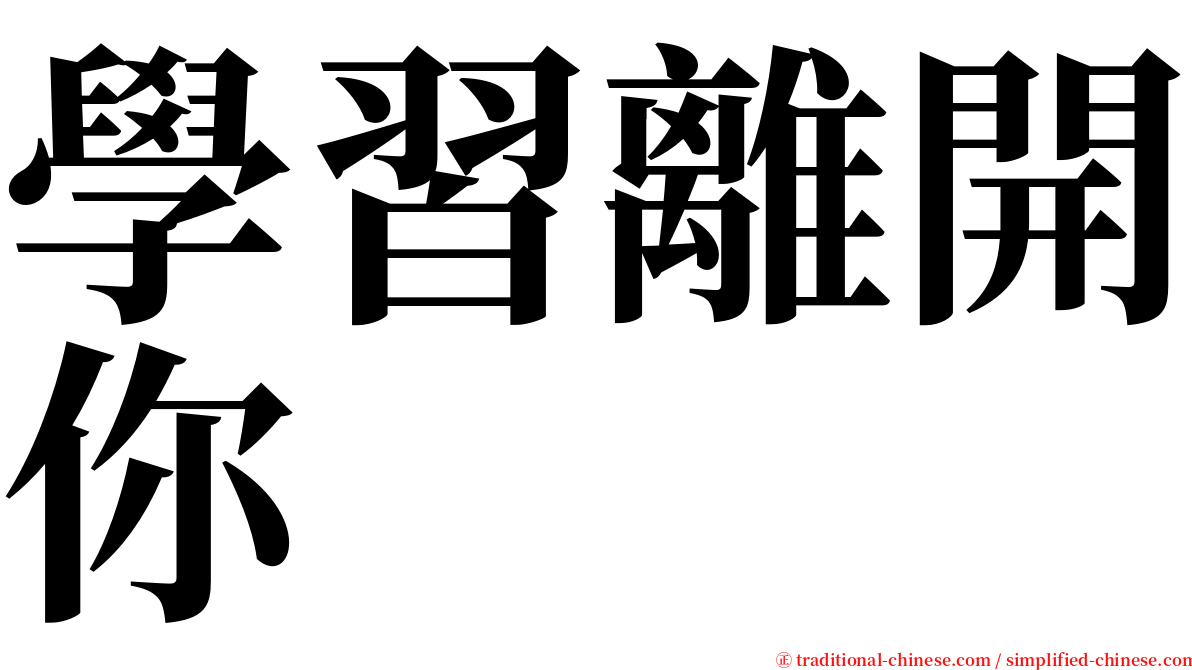 學習離開你 serif font