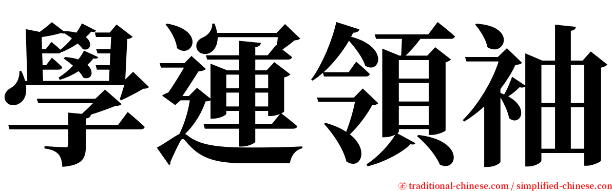 學運領袖 serif font