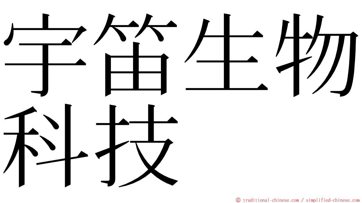 宇笛生物科技 ming font