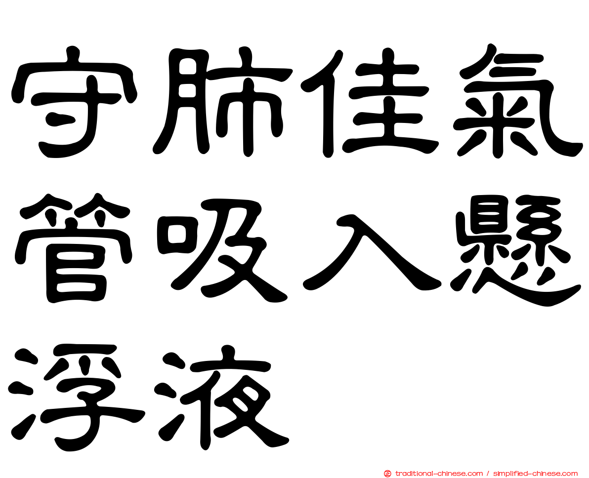 守肺佳氣管吸入懸浮液