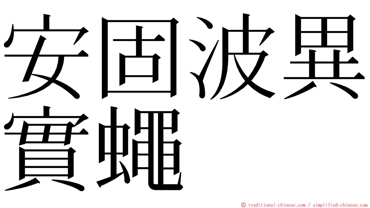 安固波異實蠅 ming font