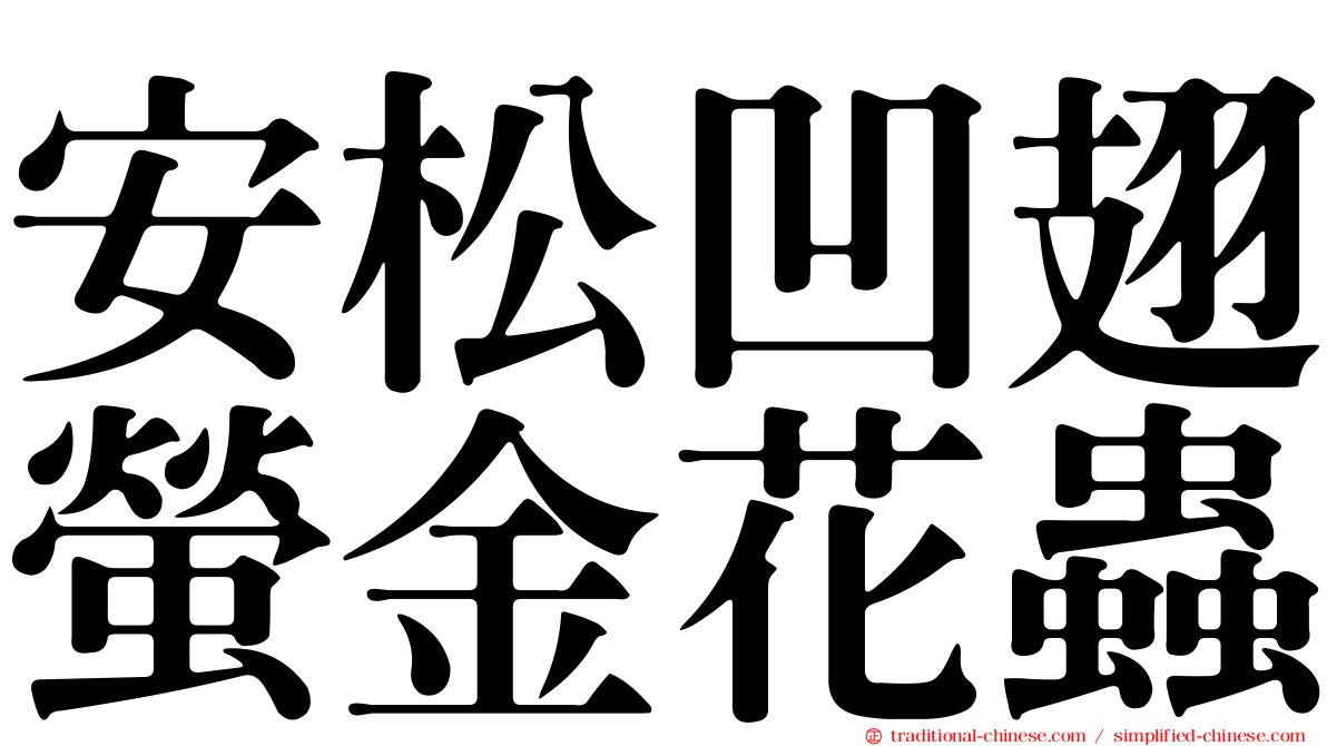 安松凹翅螢金花蟲