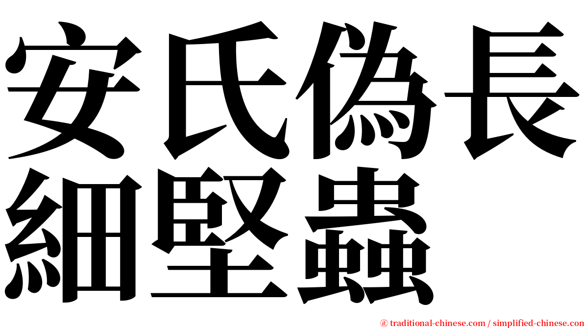 安氏偽長細堅蟲 serif font