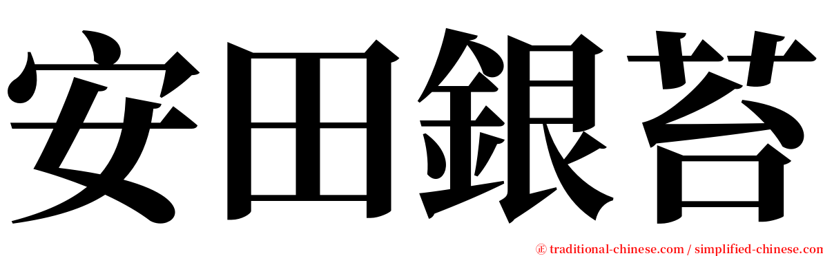 安田銀苔 serif font