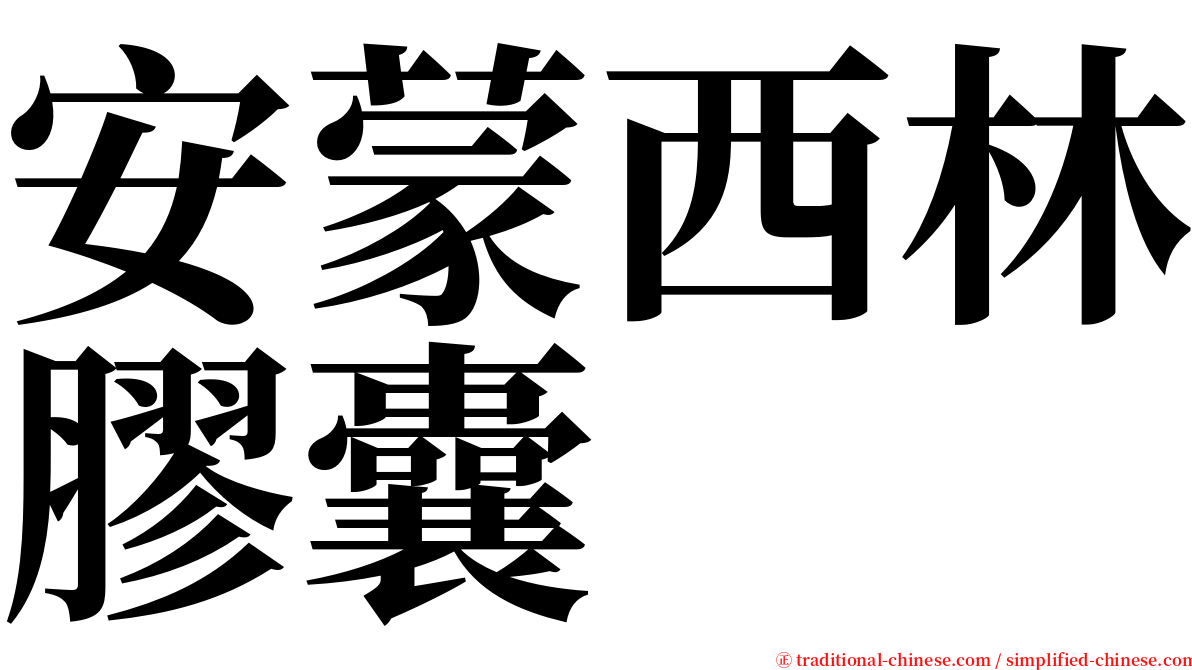 安蒙西林膠囊 serif font