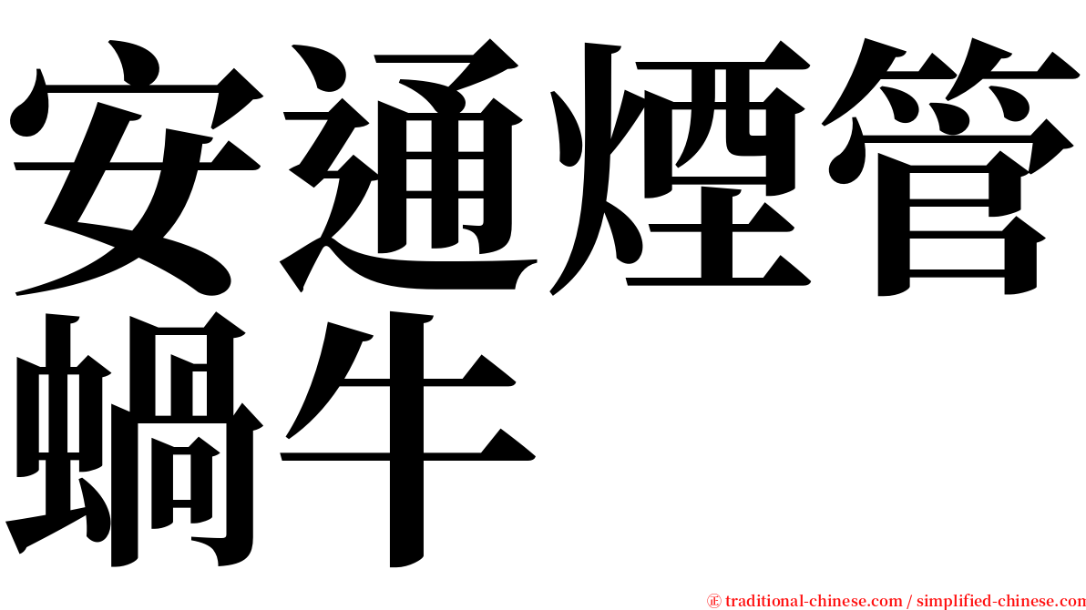 安通煙管蝸牛 serif font