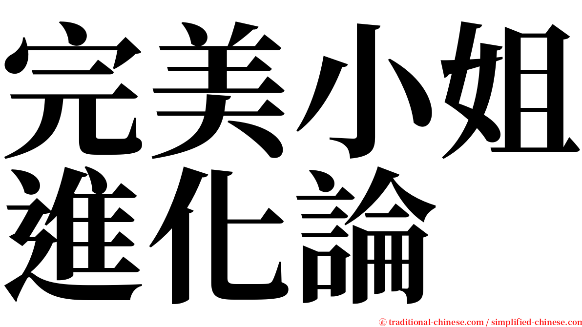 完美小姐進化論 serif font