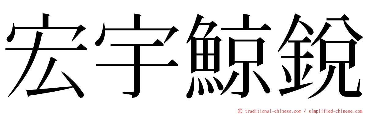 宏宇鯨銳 ming font