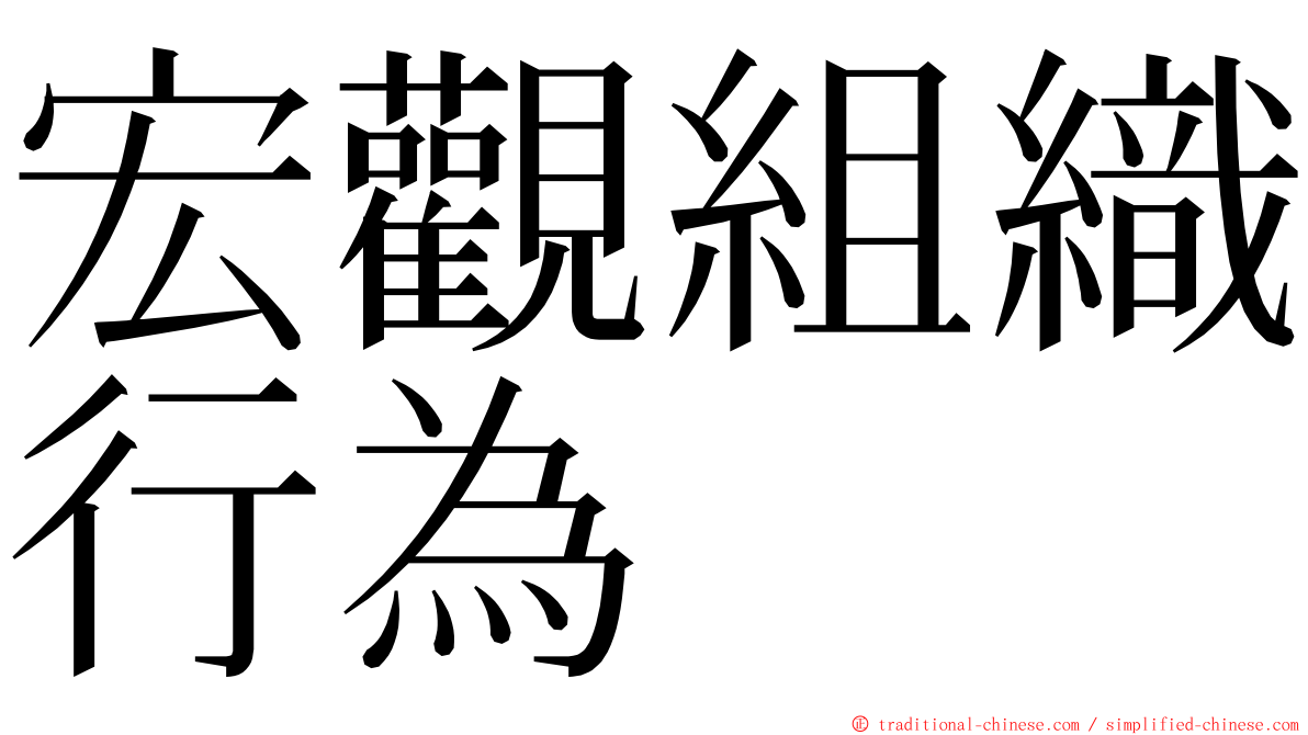 宏觀組織行為 ming font