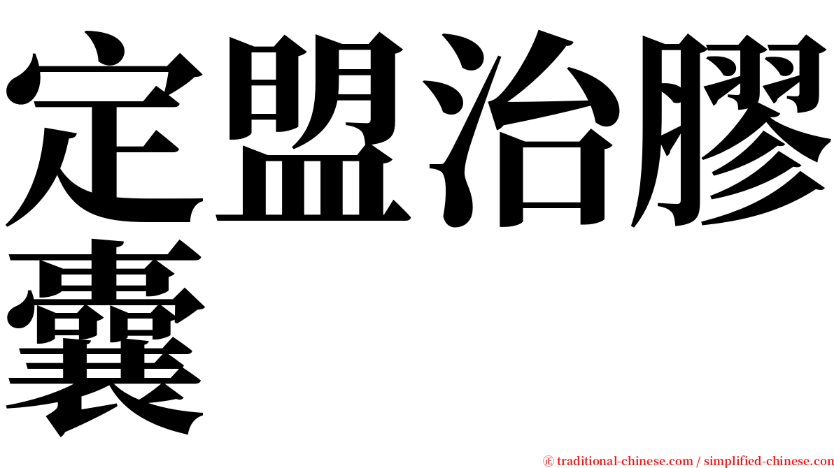 定盟治膠囊 serif font