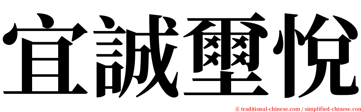 宜誠壐悅 serif font