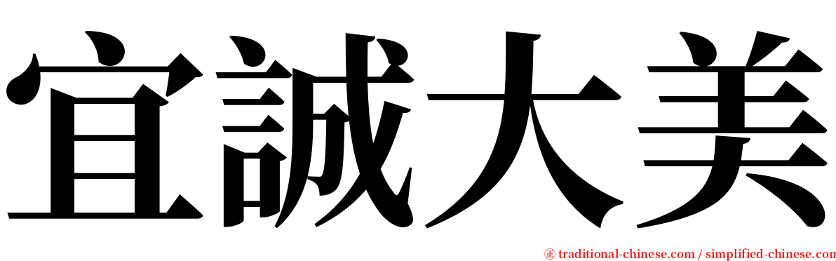 宜誠大美 serif font