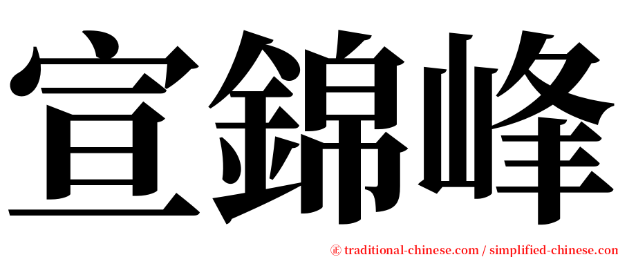 宣錦峰 serif font