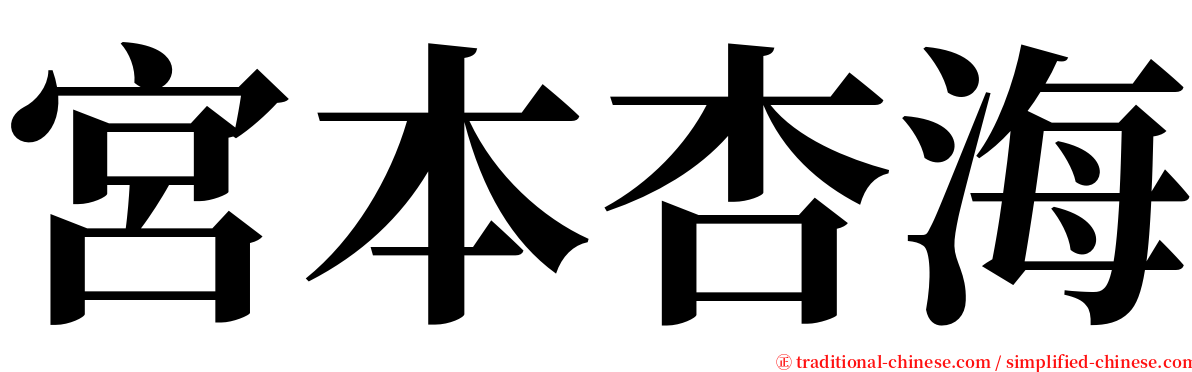 宮本杏海 serif font