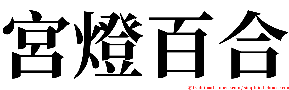 宮燈百合 serif font