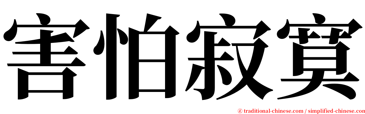 害怕寂寞 serif font