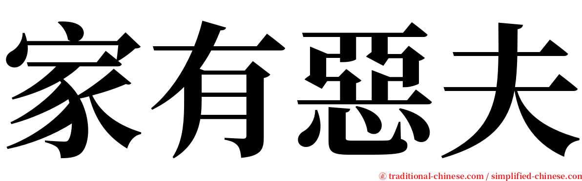 家有惡夫 serif font