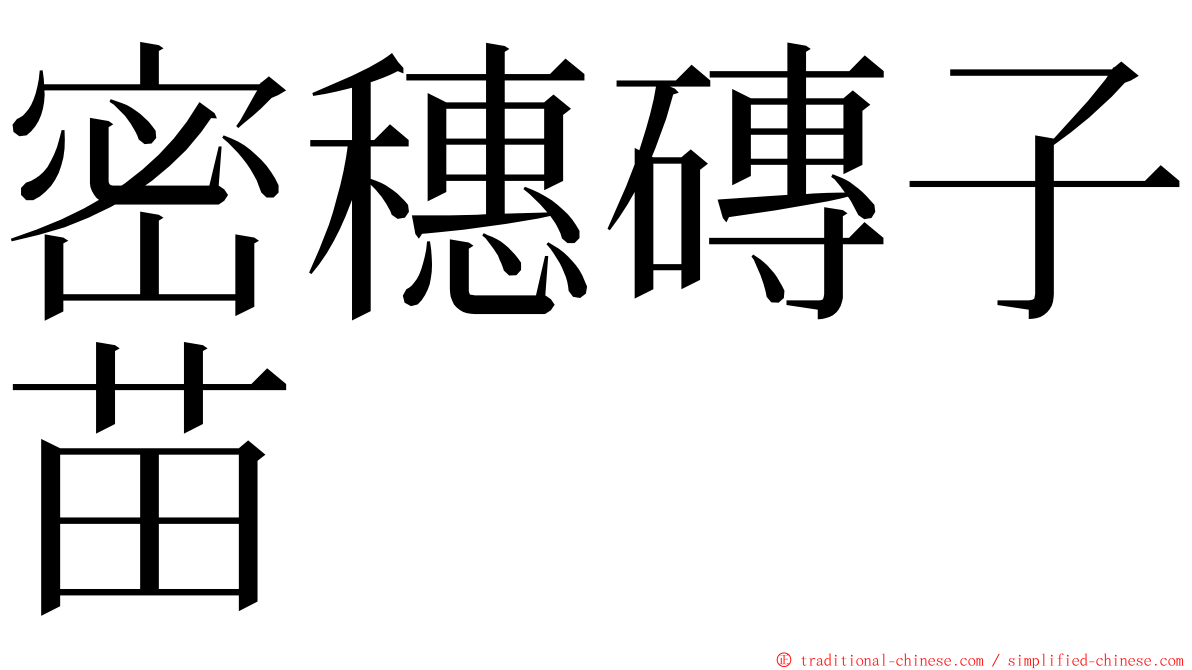 密穗磚子苗 ming font