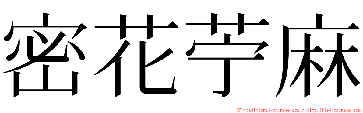 密花苧麻 ming font