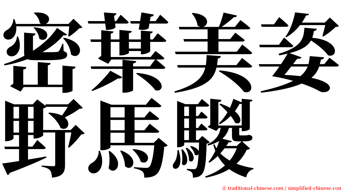 密葉美姿野馬騣 serif font