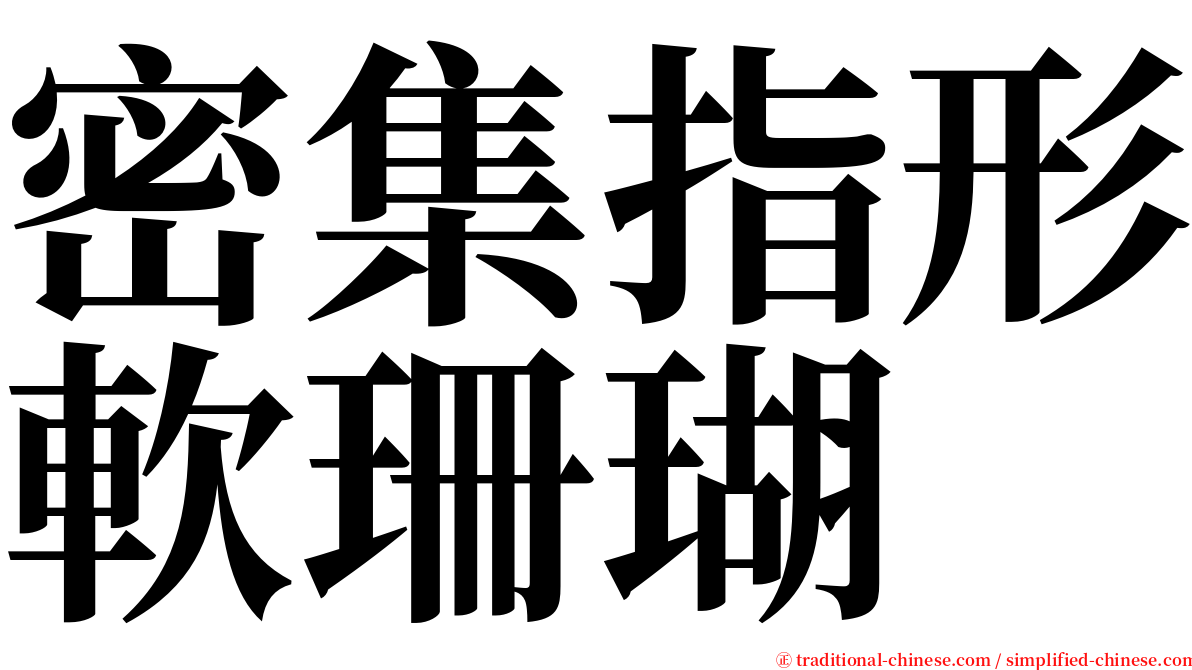 密集指形軟珊瑚 serif font