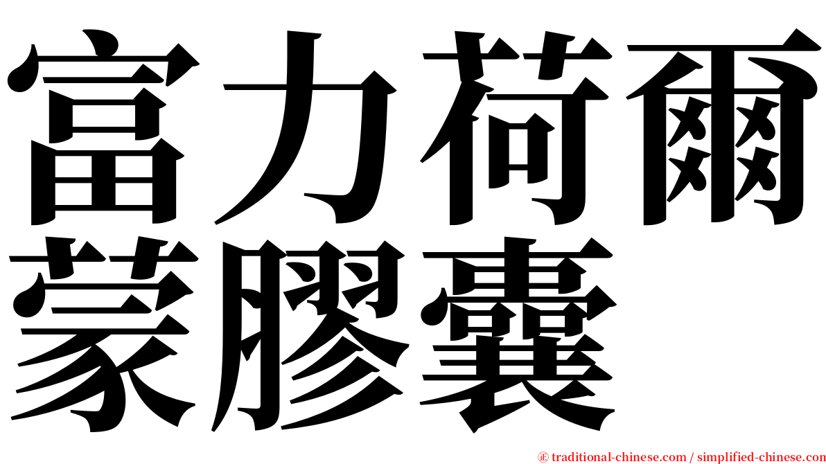 富力荷爾蒙膠囊 serif font