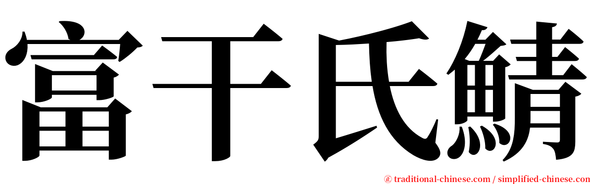 富干氏鯖 serif font