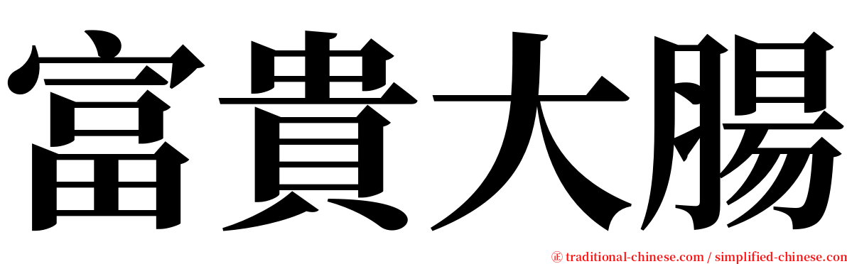 富貴大腸 serif font