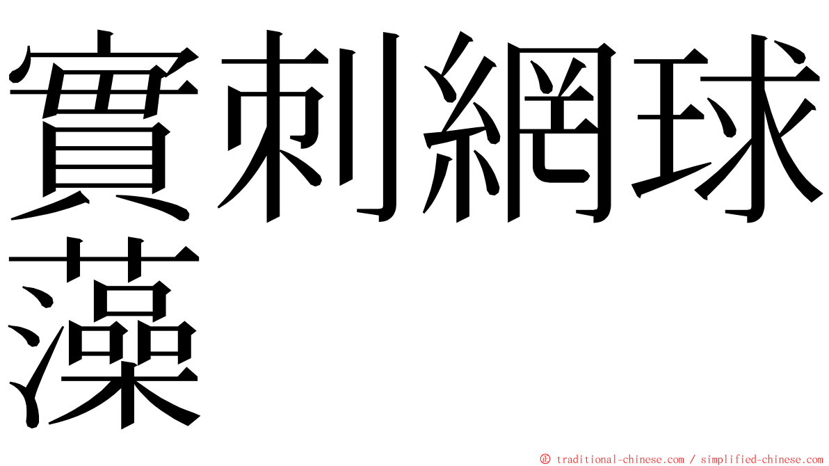 實刺網球藻 ming font