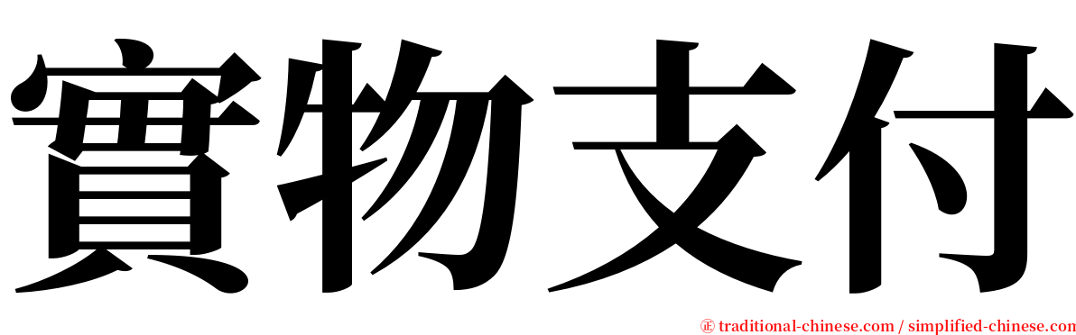 實物支付 serif font