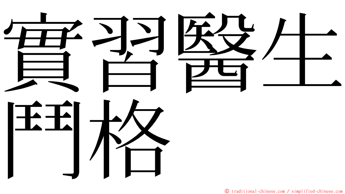 實習醫生鬥格 ming font