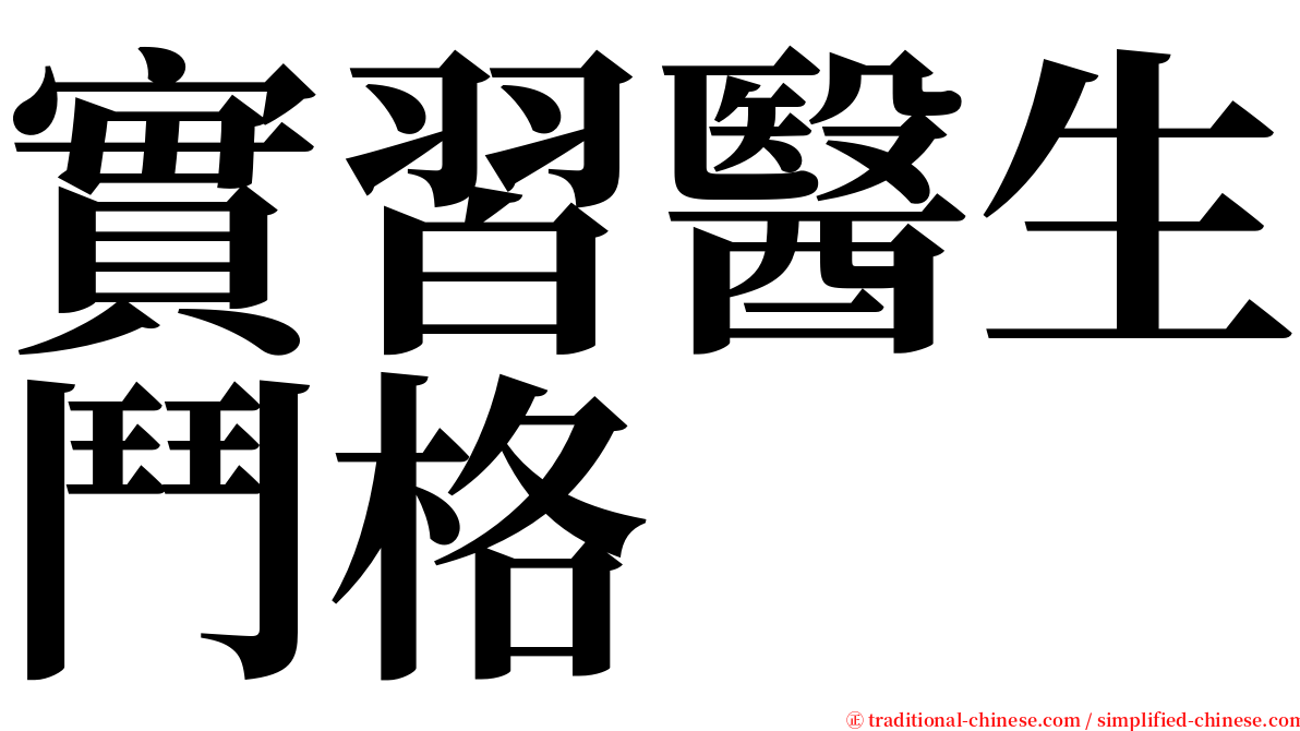 實習醫生鬥格 serif font