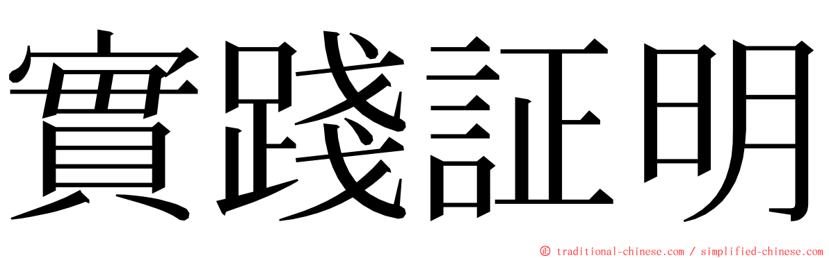 實踐証明 ming font