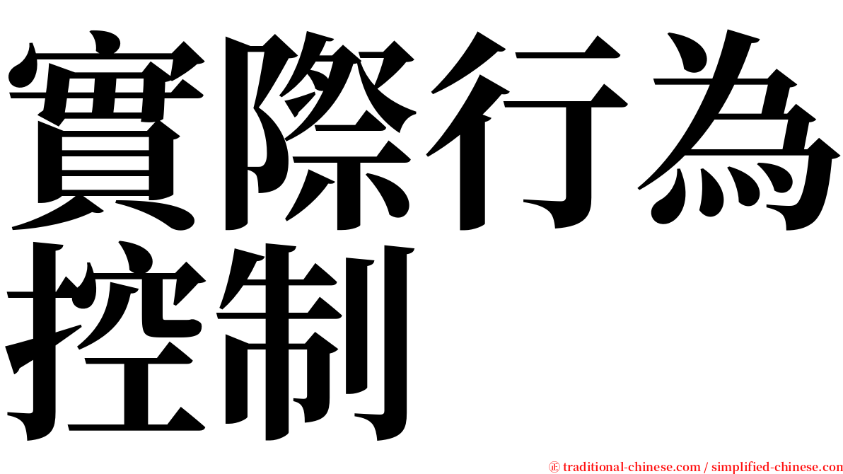 實際行為控制 serif font