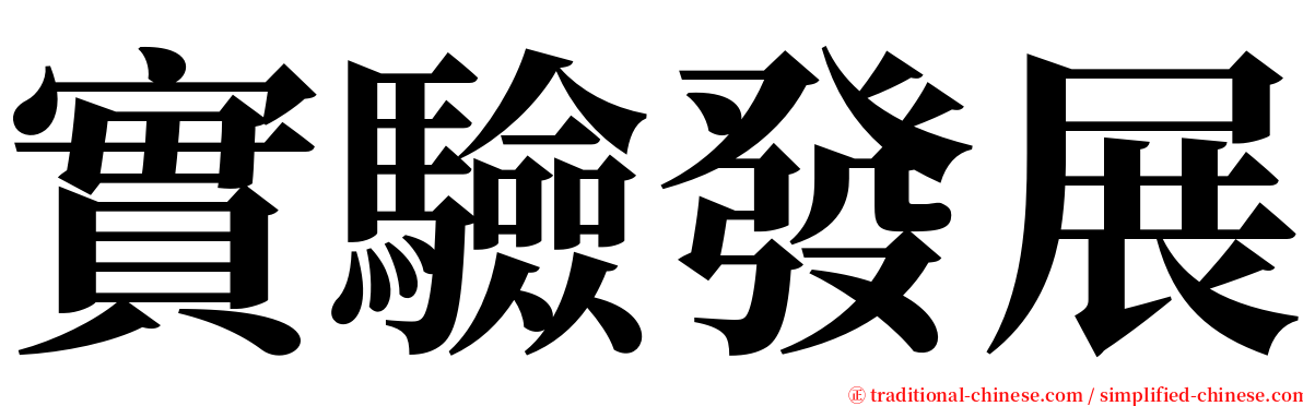 實驗發展 serif font