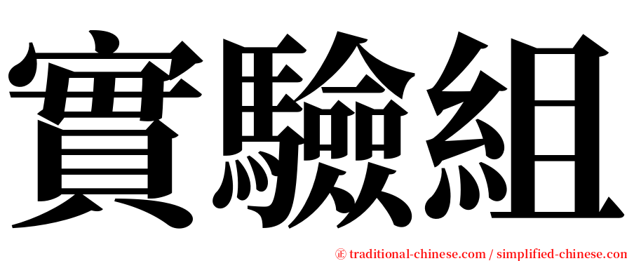 實驗組 serif font