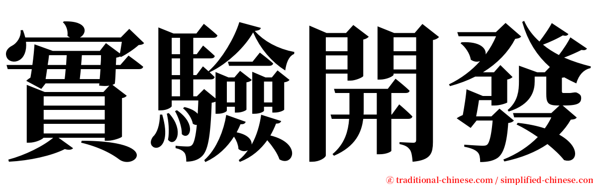 實驗開發 serif font