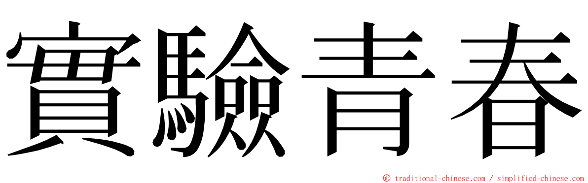 實驗青春 ming font