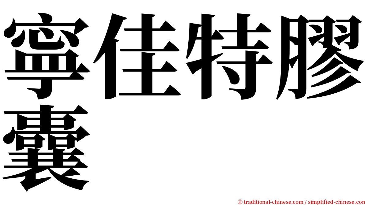 寧佳特膠囊 serif font