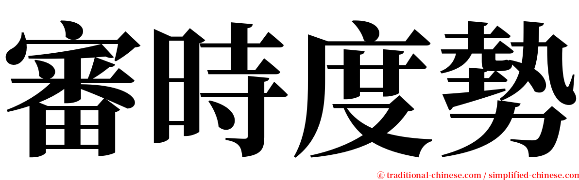 審時度勢 serif font