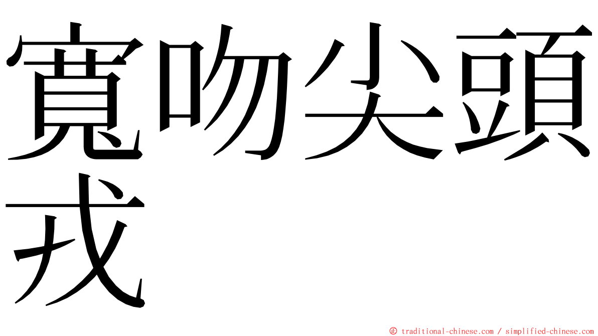 寬吻尖頭戎 ming font