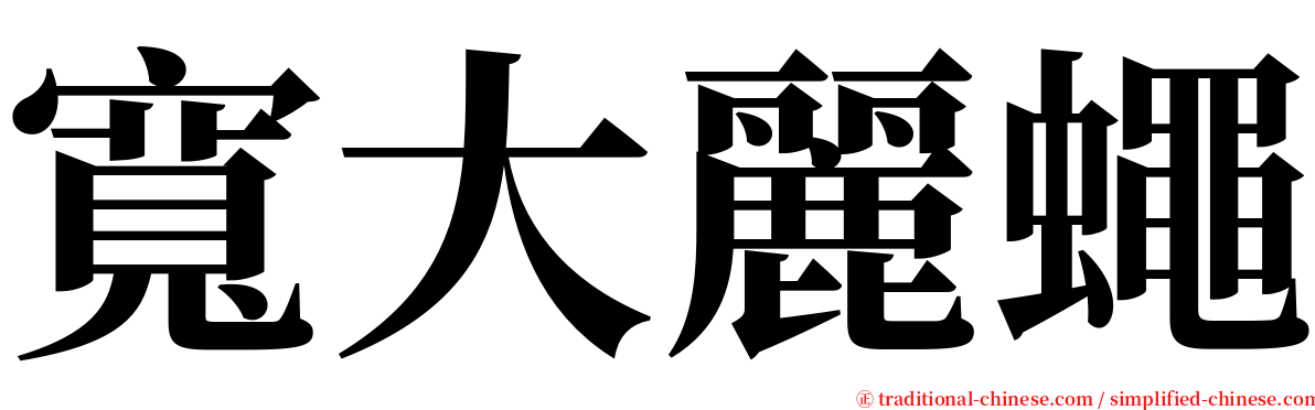 寬大麗蠅 serif font