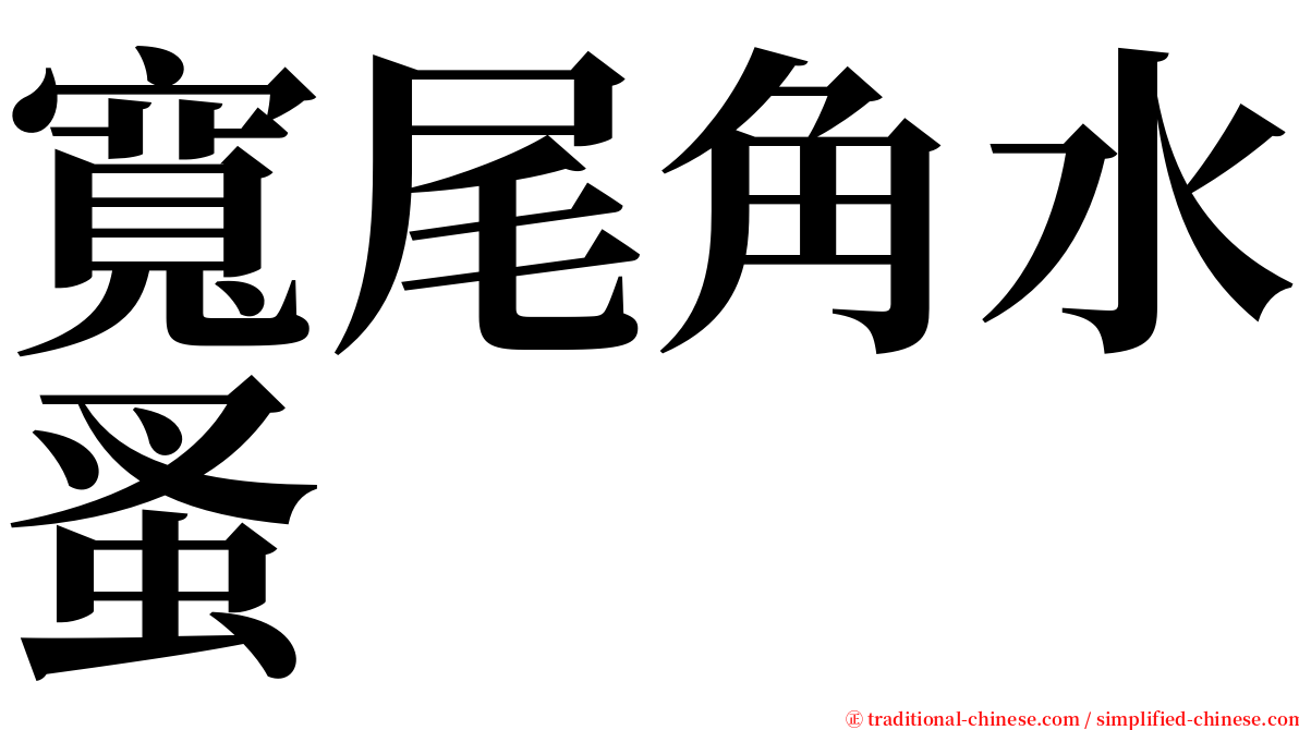 寬尾角水蚤 serif font