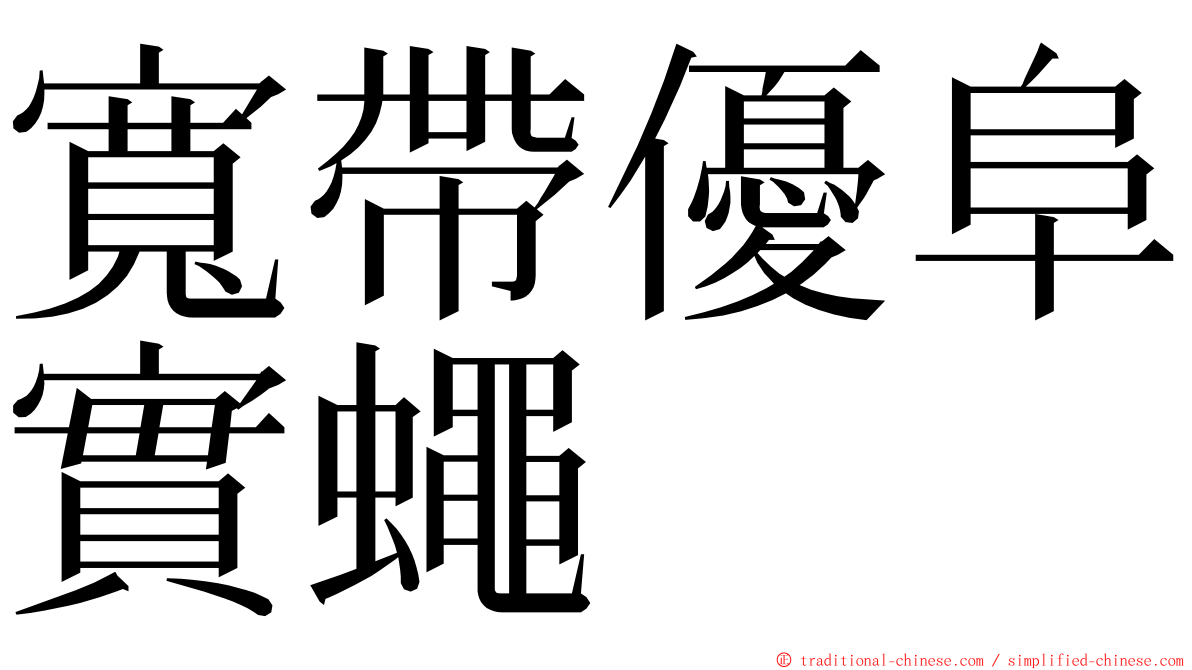 寬帶優阜實蠅 ming font